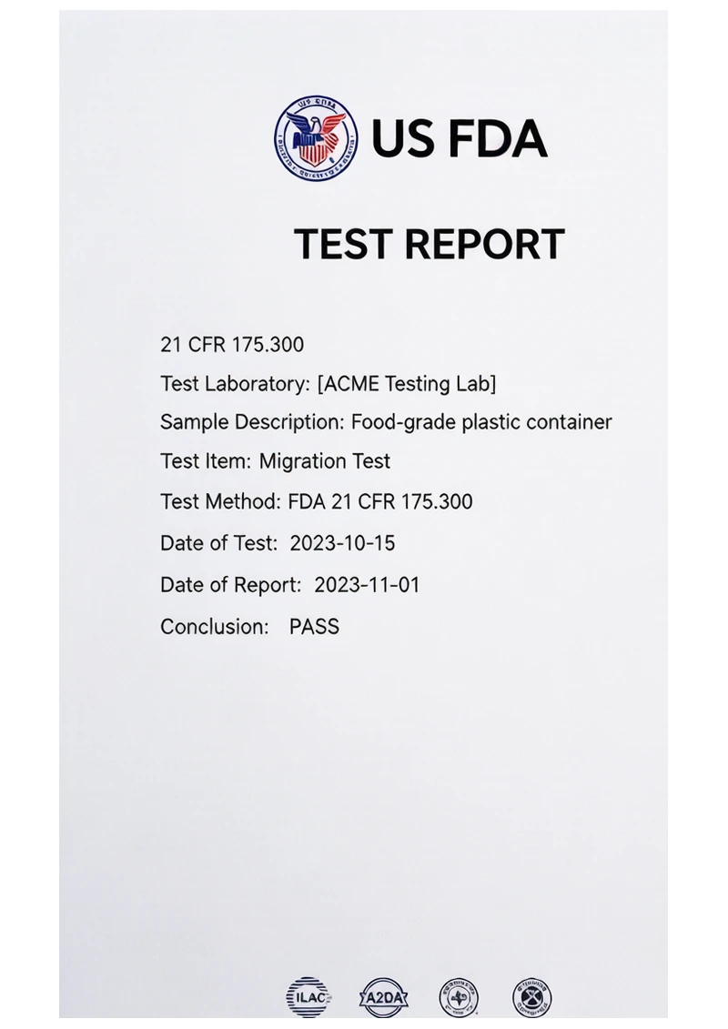 FDA 21 CFR certificate