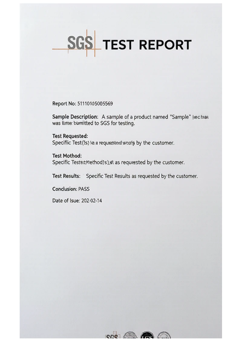 SGS / Intertek certificate